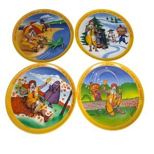 VTG 1977 Ronald McDonald's Collector Plates Four Seasons 10" Lot Of 4 Grimace